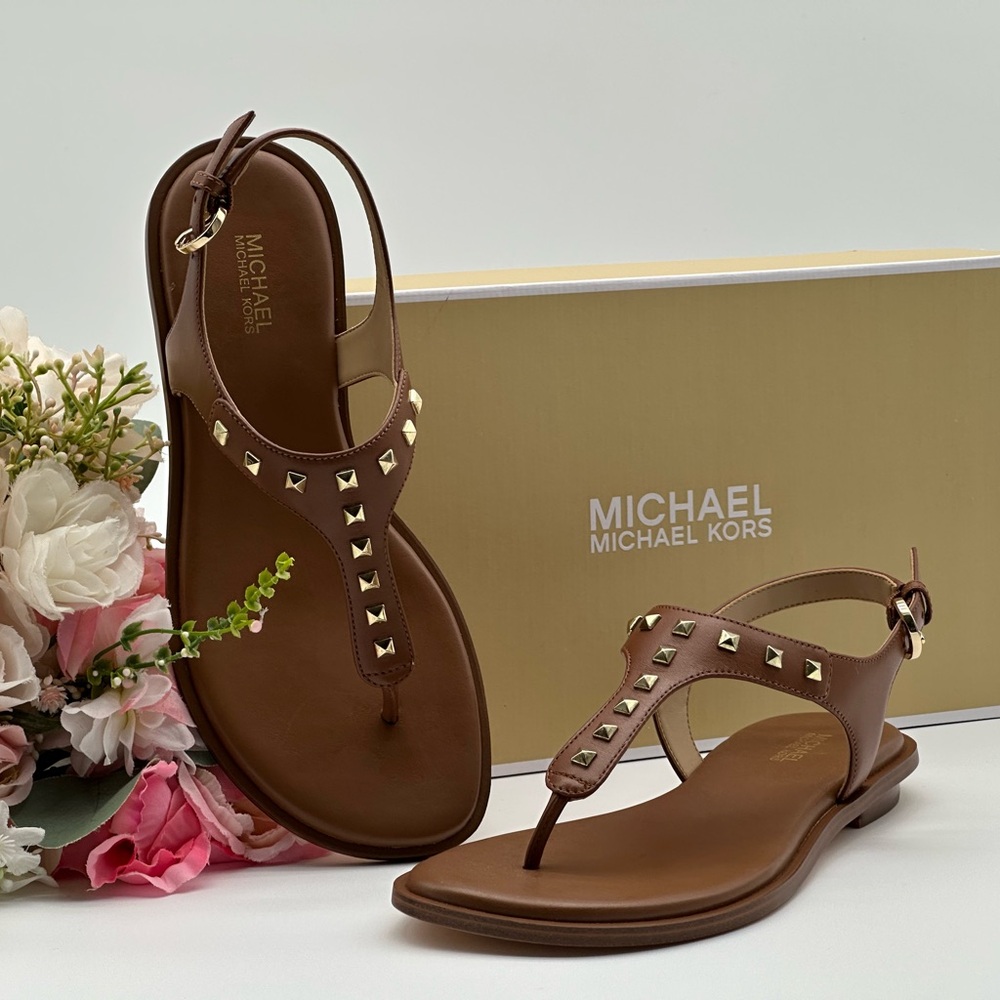 Michael Kors Studded T-Strap Sandals Size 7.5